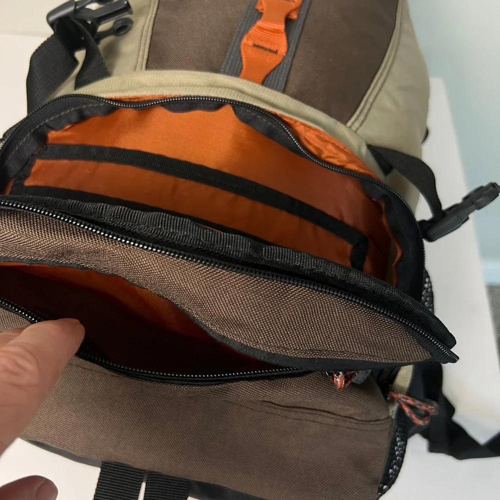 Old Navy Active Trek System Backpack OS Brown Hiking Camping Vintage 2004